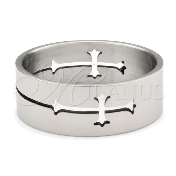 Anillo de Hombre 01.63.0619.08 Acero Inoxidable, Diseño de Delfín, Pulido, Tono Plateado (Size 7)