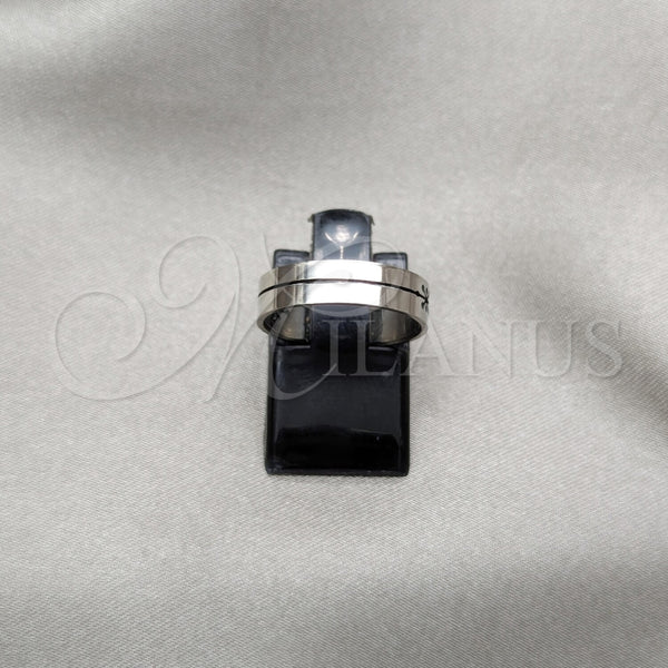 Anillo de Hombre 01.63.0618.09 Acero Inoxidable, Diseño de Cruz y Delfín, Pulido, Tono Plateado (Size 9)