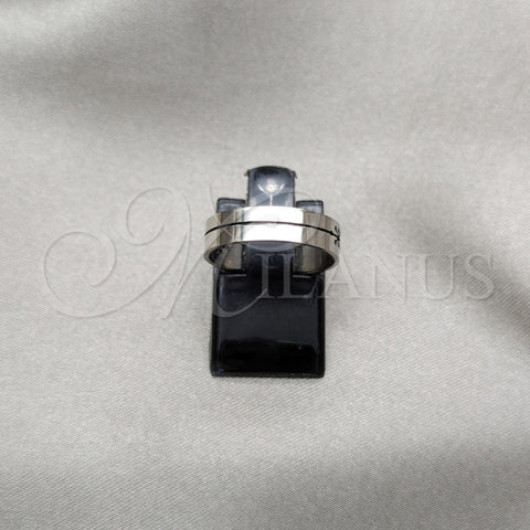Anillo de Hombre 01.63.0618.09 Acero Inoxidable, Diseño de Cruz y Delfín, Pulido, Tono Plateado (Size 9)