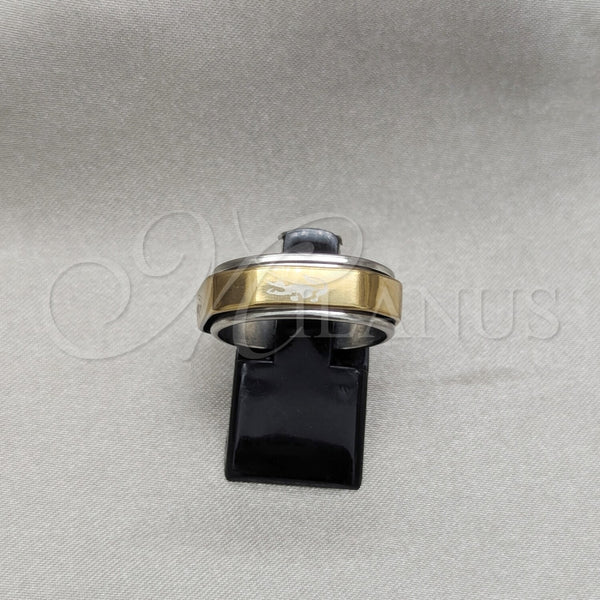 Anillo de Hombre 01.63.0621.07 Acero Inoxidable, Diseño de Delfín y Corazón, Pulido, Tono Dorado (Size 7)