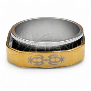 Anillo de Hombre 01.63.0622.08 Acero Inoxidable, Diseño de Pescado y Corazón, Pulido, Tono Dorado (Size 8)
