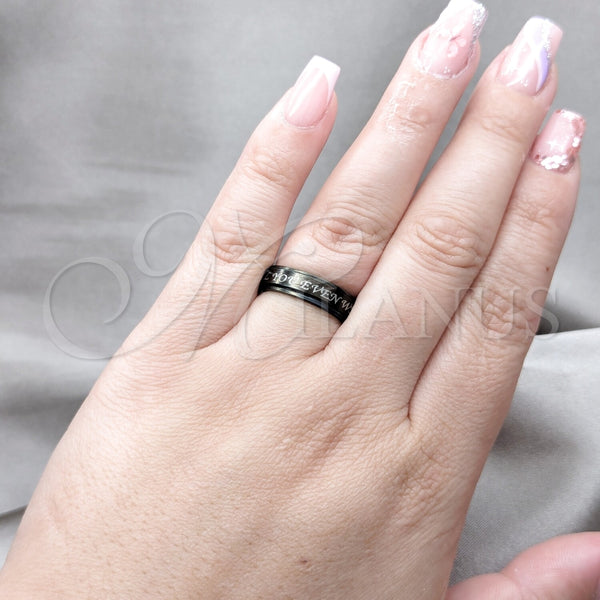 Anillo de Hombre 01.63.0624.05 Acero Inoxidable, Diseño de Estrella y Amor, Esmaltado Gris, Tono Plateado (Size 5)