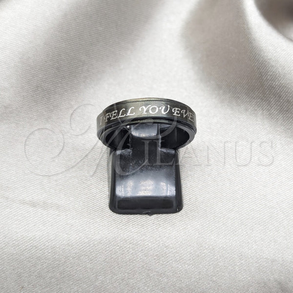 Anillo de Hombre 01.63.0624.07 Acero Inoxidable, Diseño de Calavera y Amor, Esmaltado Gris, Tono Plateado (Size 7)