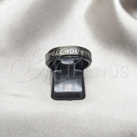 Anillo de Hombre 01.63.0624.08 Acero Inoxidable, Diseño de Calavera y Corazón, Esmaltado Gris, Tono Plateado (Size 8)
