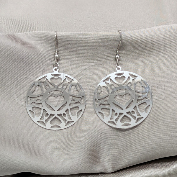 Arete Largo 02.63.2838 Acero Inoxidable, Diseño de Corazon, Pulido, Acero