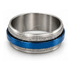 Anillo de Hombre 01.63.0633.08 Acero Inoxidable, Esmaltado Azul, Tono Plateado (Tamaño 8)