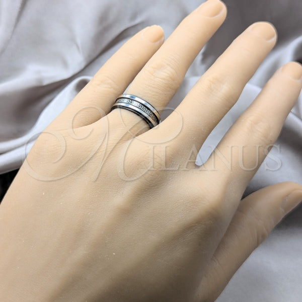 Anillo de Hombre 01.63.0634.05 Acero Inoxidable, Diseño de Duplo, Pulido Negro, Rodinado Negro (Size 5)