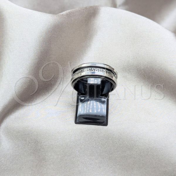 Anillo de Hombre 01.63.0634.05 Acero Inoxidable, Diseño de Duplo, Pulido Negro, Rodinado Negro (Size 5)