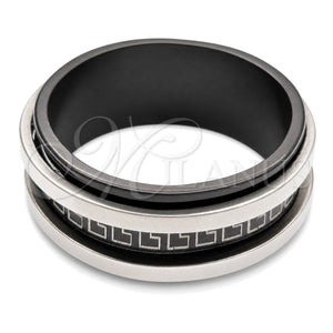 Anillo de Hombre 01.63.0634.05 Acero Inoxidable, Diseño de Duplo, Pulido Negro, Rodinado Negro (Size 5)