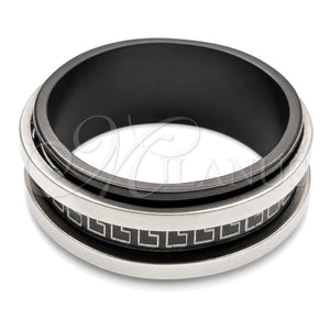 Anillo de Hombre 01.63.0634.05 Acero Inoxidable, Diseño de Duplo, Pulido Negro, Rodinado Negro (Size 5)