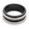 Anillo de Hombre 01.63.0634.08 Acero Inoxidable, Diseño de Duplo, Pulido Negro, Rodinado Negro (Tamaño 8)