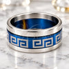 Anillo de Hombre 01.63.0635.08 Acero Inoxidable, Diseño de Triple, Esmaltado Azul, Tono Plateado (Tamaño 8)