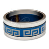Anillo de Hombre 01.63.0635.09 Acero Inoxidable, Diseño de Triple, Esmaltado Azul, Tono Plateado (Size 9)