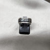 Anillo de Hombre 01.63.0637.06 Acero Inoxidable, Diseño de Cruz y Triple, Esmaltado Negro, Tono Plateado (Size 6)