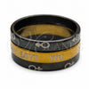 Anillo de Hombre 01.63.0638.06 Acero Inoxidable, Diseño de Amor y Triple, Esmaltado Negro, Tono Dorado (Size 6)