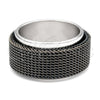 Anillo de Hombre 01.63.0640.06 Acero Inoxidable, Diseño de Duplo, Esmaltado Negro, Tono Plateado (Size 6)