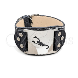 Pulsera Solida 03.63.22146.09 Acero Inoxidable, Diseño de Escorpión, Pulido, Tono Plateado (40 MM Thickness, 9 Inches Length)