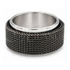 Anillo de Hombre 01.63.0640.08 Acero Inoxidable, Diseño de Duplo, Esmaltado Negro, Tono Plateado (Tamaño 8)