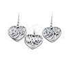 Juego de Arete y Dije de Adulto 10.63.0611 Acero Inoxidable, Diseño de Corazón y Amor, Pulido, Tono Plateado