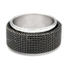 Anillo de Hombre 01.63.0640.10 Acero Inoxidable, Diseño de Duplo, Esmaltado Negro, Tono Plateado (Size 10)