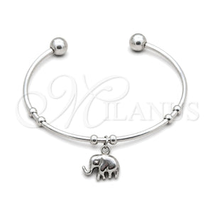 Aro Individual 07.63.0208 Acero Inoxidable, Diseño de Elefante, Pulido, Tono Plateado (04 MM Thickness, One size fits all)