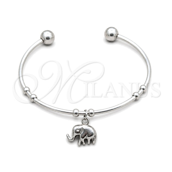 Aro Individual 07.63.0208 Acero Inoxidable, Diseño de Elefante, Pulido, Tono Plateado (04 MM Thickness, One size fits all)