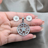 Juego de Arete y Dije de Adulto 10.63.0616 Acero Inoxidable, Diseño de Estrella, Pulido Blanco, Tono Plateado