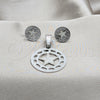 Juego de Arete y Dije de Adulto 10.63.0616 Acero Inoxidable, Diseño de Estrella, Pulido Blanco, Tono Plateado