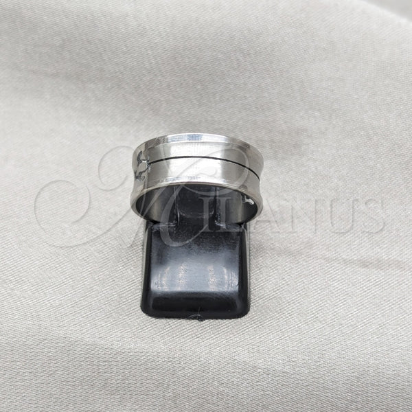 Anillo de Hombre 01.63.0641.08 Acero Inoxidable, Diseño de Delfín y Mariposa, Pulido Negro, Tono Plateado (Size 8)