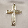 Dije Religioso 05.63.1233 Oro Laminado, Diseño de Cruz, Pulido, Tono Dorado