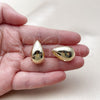 Argolla Huggie 02.195.0367.18 Oro Laminado, Diseño de Gota, Pulido, Tono Dorado