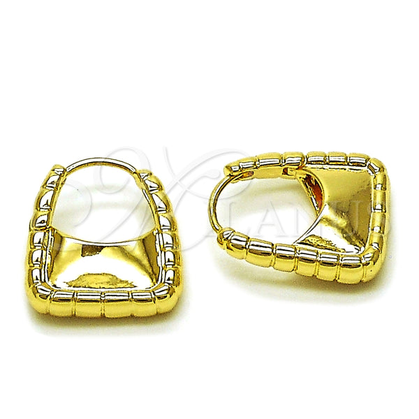 Argolla Huggie 02.195.0368.20 Oro Laminado, Diseño de Cartera y Candado, Pulido, Tono Dorado