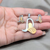 Juego de Arete y Dije de Adulto 10.63.0619 Acero Inoxidable, Diseño de Corazón, con Blanca Zirconia Cubica, Pulido, Tono Plateado