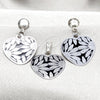 Juego de Arete y Dije de Adulto 10.63.0628 Acero Inoxidable, Diseño de Corazón y Flor, Pulido Blanco, Tono Plateado