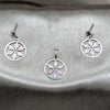 Juego de Arete y Dije de Adulto 10.63.0632 Acero Inoxidable, Diseño de Flor, Pulido Blanco, Tono Plateado