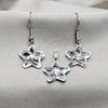 Juego de Arete y Dije de Adulto 10.63.0633 Acero Inoxidable, Diseño de Estrella, Pulido Blanco, Tono Plateado