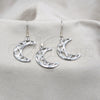 Juego de Arete y Dije de Adulto 10.63.0638 Acero Inoxidable, Diseño de Luna, Pulido Blanco, Tono Plateado