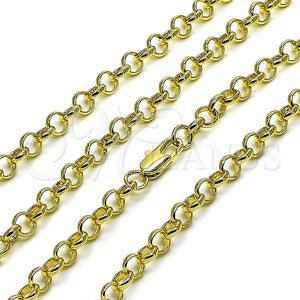 Gargantilla Basica 04.213.0353.24 Oro Laminado, Diseño de Rolo, Pulido, Tono Dorado (Thickness, 24 Inches Length)