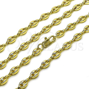 Gargantilla Elegante 04.213.0354.24 Oro Laminado, Diseño de Puff Mariner, Pulido, Tono Dorado (Thickness, 24 Inches Length)