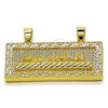 Dije Religioso 05.120.0094 Oro Laminado, Diseño de Llave Griega, Diamantado, Tono Dorado