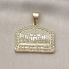 Dije Religioso 05.120.0095 Oro Laminado, Diamantado, Tono Dorado