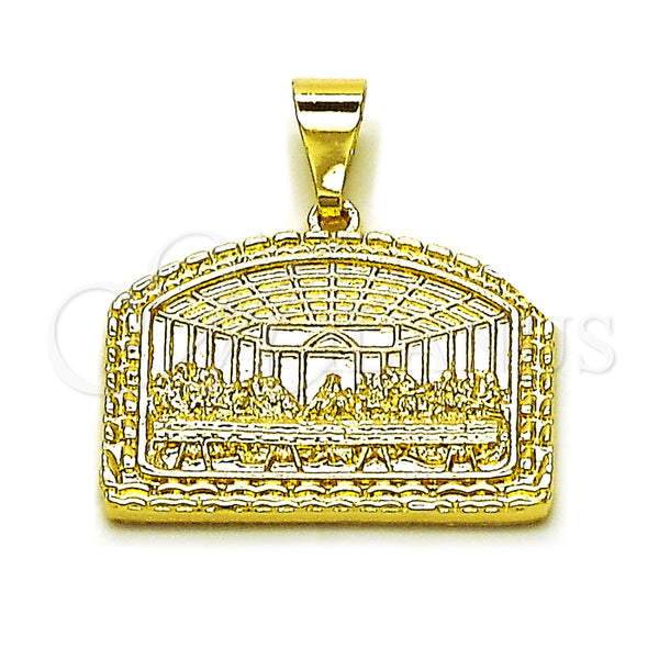 Dije Religioso 05.120.0095 Oro Laminado, Diamantado, Tono Dorado