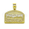 Dije Religioso 05.120.0095 Oro Laminado, Diamantado, Tono Dorado