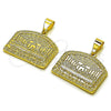Dije Religioso 05.120.0095 Oro Laminado, Diamantado, Tono Dorado