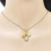 Dije Religioso 05.341.0108 Oro Laminado, Diseño de Caridad del Cobre y Corazón, con Blanca Micro Pave, Pulido, Tono Dorado