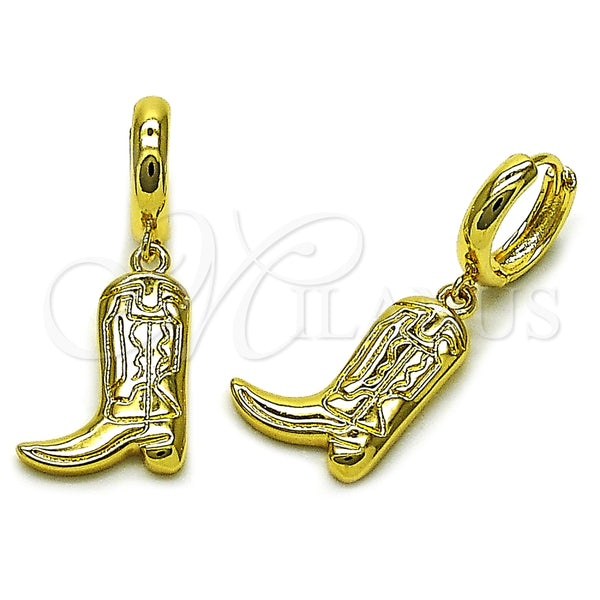 Arete Colgante 02.341.0251 Oro Laminado, Diseño de Zapato, Pulido, Tono Dorado