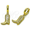 Arete Colgante 02.341.0251 Oro Laminado, Diseño de Zapato, Pulido, Tono Dorado
