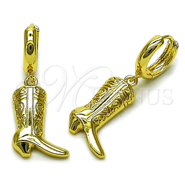 Arete Colgante 02.341.0252 Oro Laminado, Diseño de Zapato, Pulido, Tono Dorado