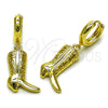 Arete Colgante 02.341.0252 Oro Laminado, Diseño de Zapato, Pulido, Tono Dorado