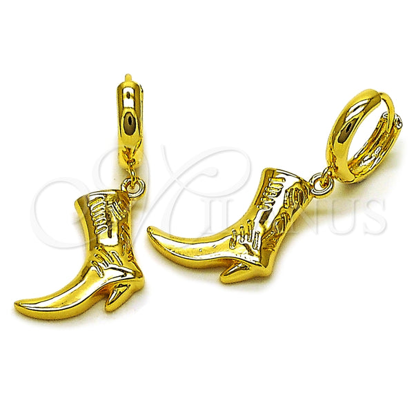 Arete Colgante 02.341.0253 Oro Laminado, Diseño de Zapato, Pulido, Tono Dorado